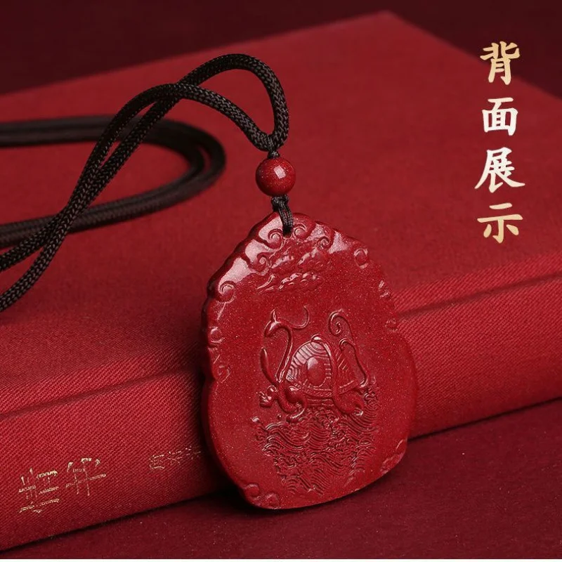 High-Content Ore Purple Gold Sand Zhenwu Tati Double-Sided Carved Couple Pendant