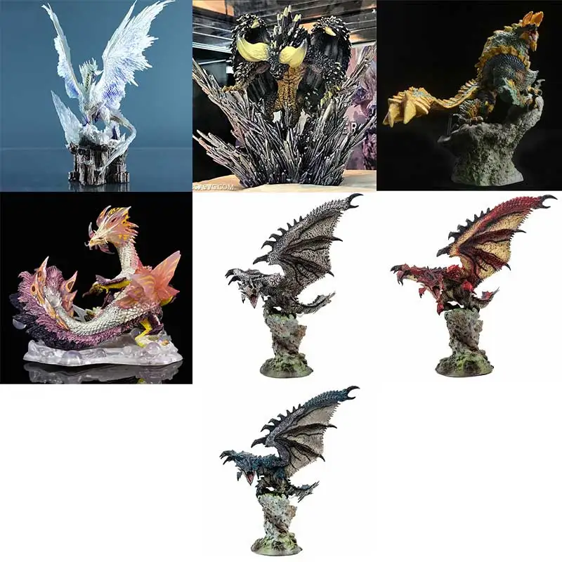 

13-25cm Monster Hunter figure Rise Peripheral Box Egg Monster PS4 Nergigante Ice Curse Dragon Game Figure Ornament Model Gift