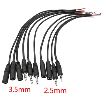 1/5Pcs 2.5mm 3.5mm Mono Stereo Audio Cable Male Female Plug Jack Connector 2/3/4Pin Extension Wire DIY Earphone Mic Repair Cable