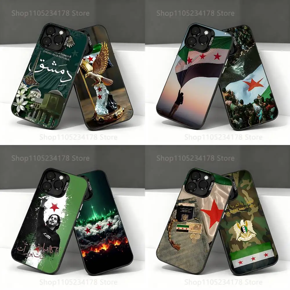 

Syrian Arab Republic Syria Logo Phone Case For iPhone 17,16,15,14,13,12,11,Pro,Max,Plus,E,Air,Mini Black Tpu IMD Cover