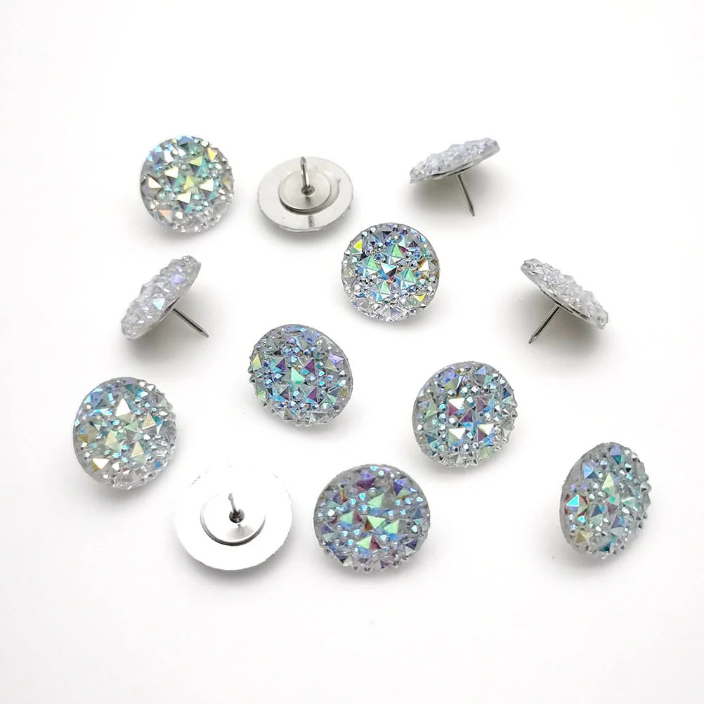 10 Pcs Rhinestone Thumbtack Corkboard Multi-function Tacks Convenient Thumbtacks Replaceable Push Pin Resin Pushpins Office