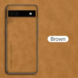 For Google Pixel 6 7 8 Pro Case Lambskin Leather Silicon Cover Pixel6 6A 7A 6Pro Pixel7 Pixel8 7Pro 8Pro Camera Shockproof Funda