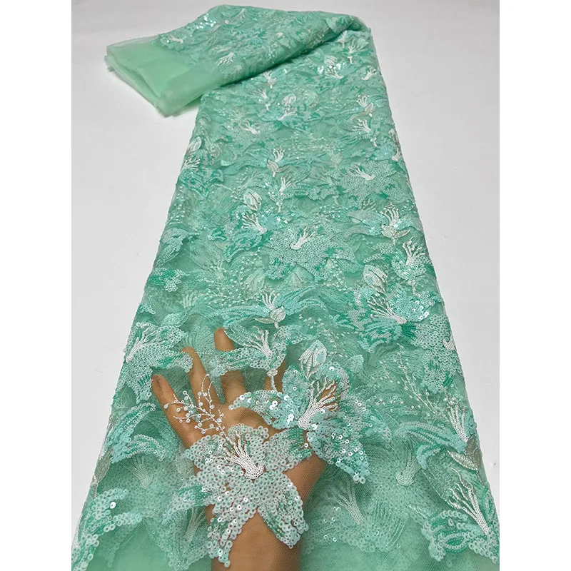 

1yard new Small Fresh Narcissus Sparkle Embroidery tela gauze fabric Dress cheongsam fabric for patchwork