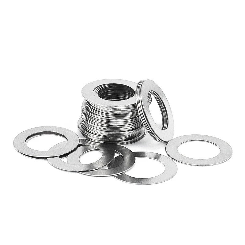 100Pcs Thick 0.1 M16 Stainless Steel Ultra Thin Shim Adjusting Flat Washer High precision Gasket