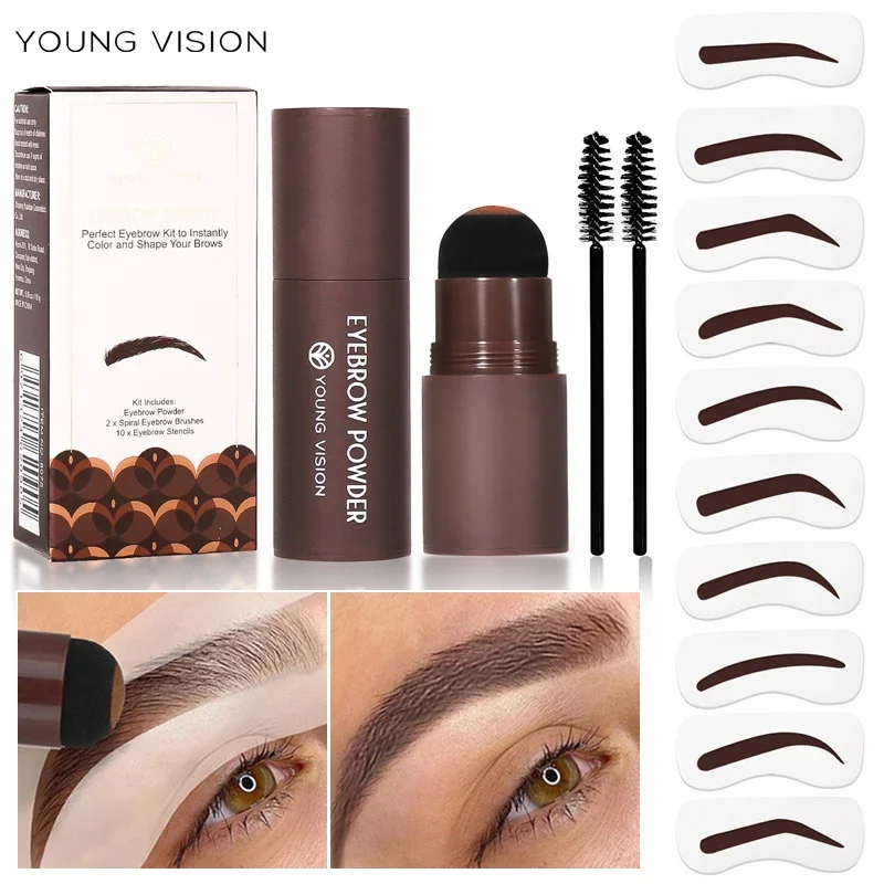 Eyebrow Stamp Waterproof Long Lasting Natural Brow Stamp Shaping Kit Shape Brow Stamp Contouring Stick Hairline 9 Colors