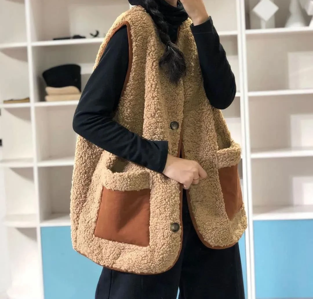 

Свободный женский топ-жилет на осень и зиму 2025 года, новый жилет-куртка