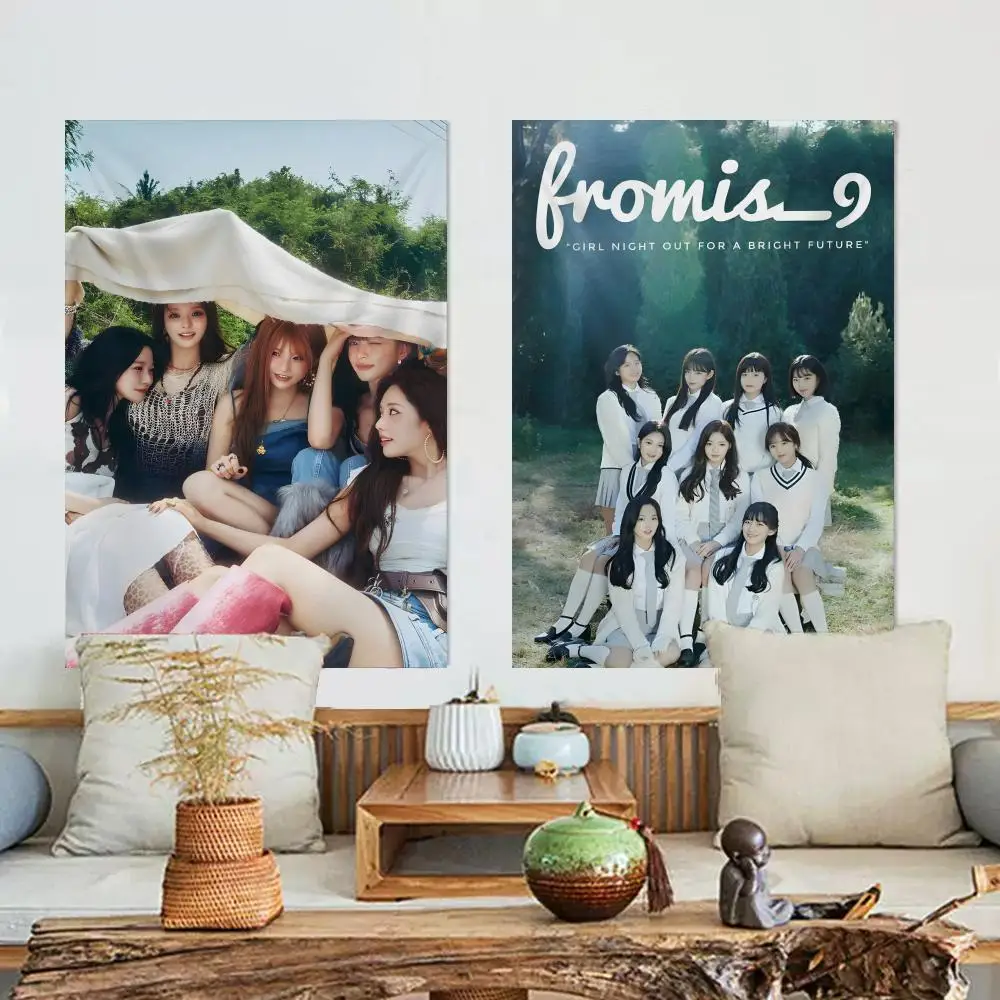 Korea Kpop Band F-fromis_9 Tapestry For Indoor Outdoor Living Room Bedroom Patio Durable Versatile Decor All Weather Use