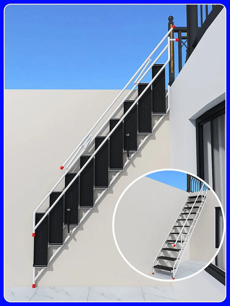 Indoor and outdoor duplex loft apartment stairs against the wall folding stairs household attic car warehouse project