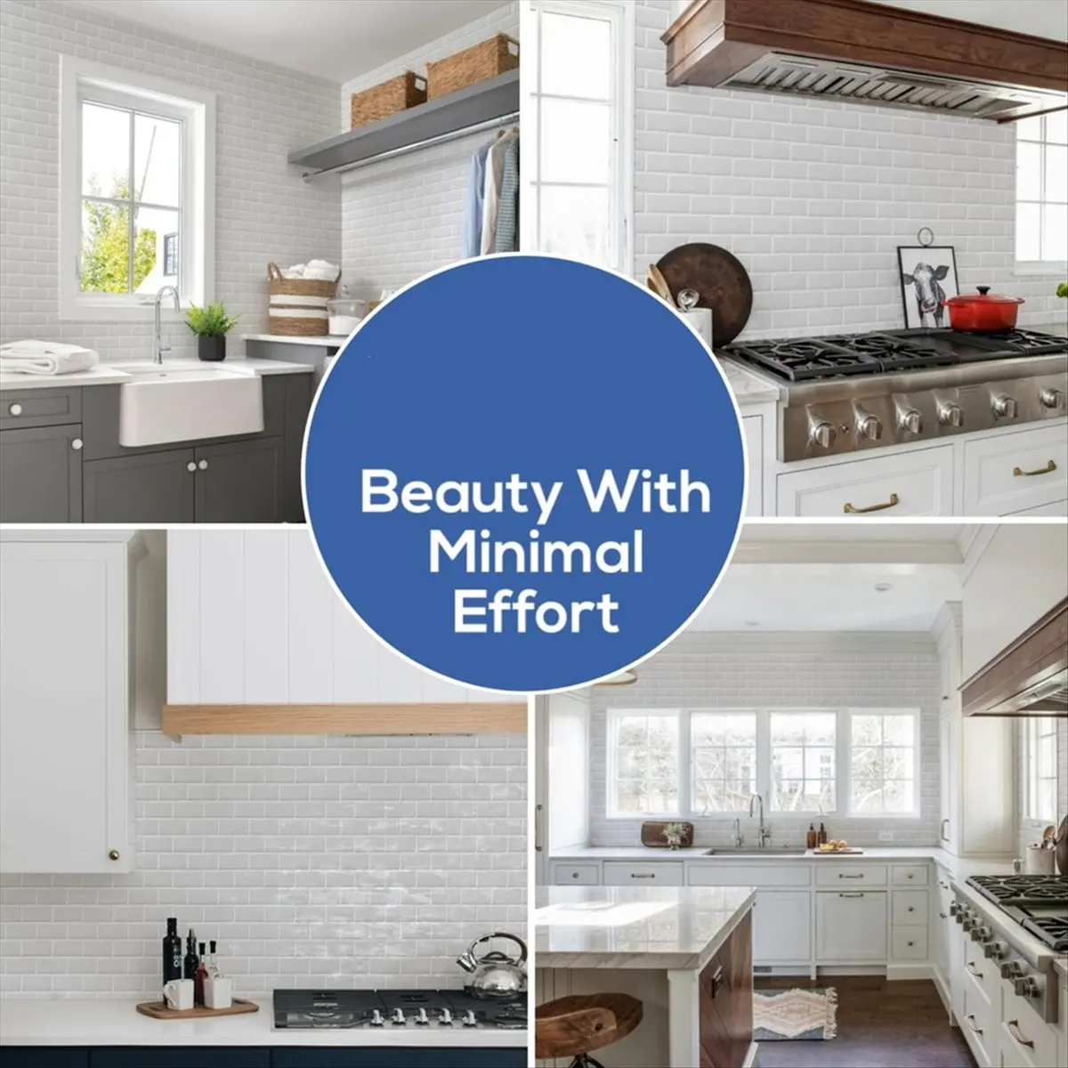 

A78I 10 Sheets White PET Subway Tile Peel and Stick Backsplash,12''HeatResistant Stick on Tiles for Kitchen,Waterproof