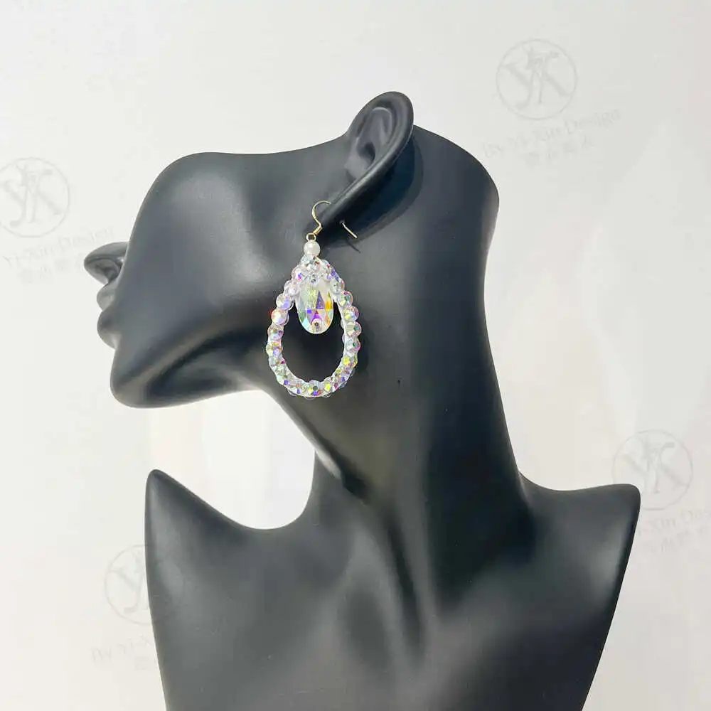 Orecchini personalizzati per spettacoli di danza latina, decorazione di danza del ventre, accessori per orecchie da palcoscenico