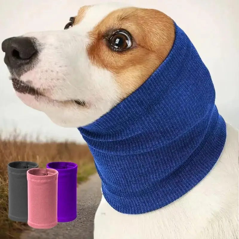 Dog Grooming Earmuff Warm Headband Ear Cover Neck Hat Noise Cancel Soundproof Anxiety Pet Bath Quiet Dry HeadSleeve Dog Supplies