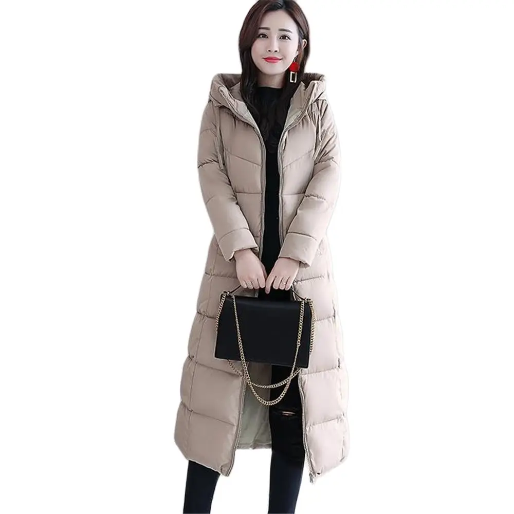 Sent Within Large M-6xl Woman Jacket Winter Down Parkas Coats Lengthen Warm Quilted Cotton Jacket For Women Hooded Outwear Warm