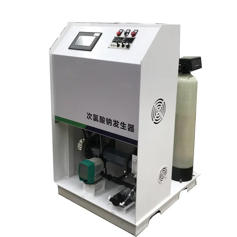 0.6% 50L-500LPH Salt Water Chlorine Generator PLC Control System Sodium Hypochlorite Dosing System Water Treatment Machinery