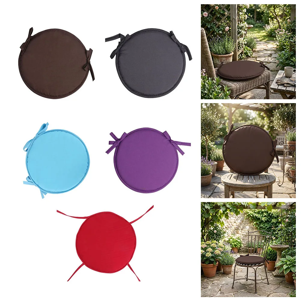 Round Seat with Thick Sponge Padding for Office Dining Car Chairs Comfort Support Posture 38cm Polyester Material