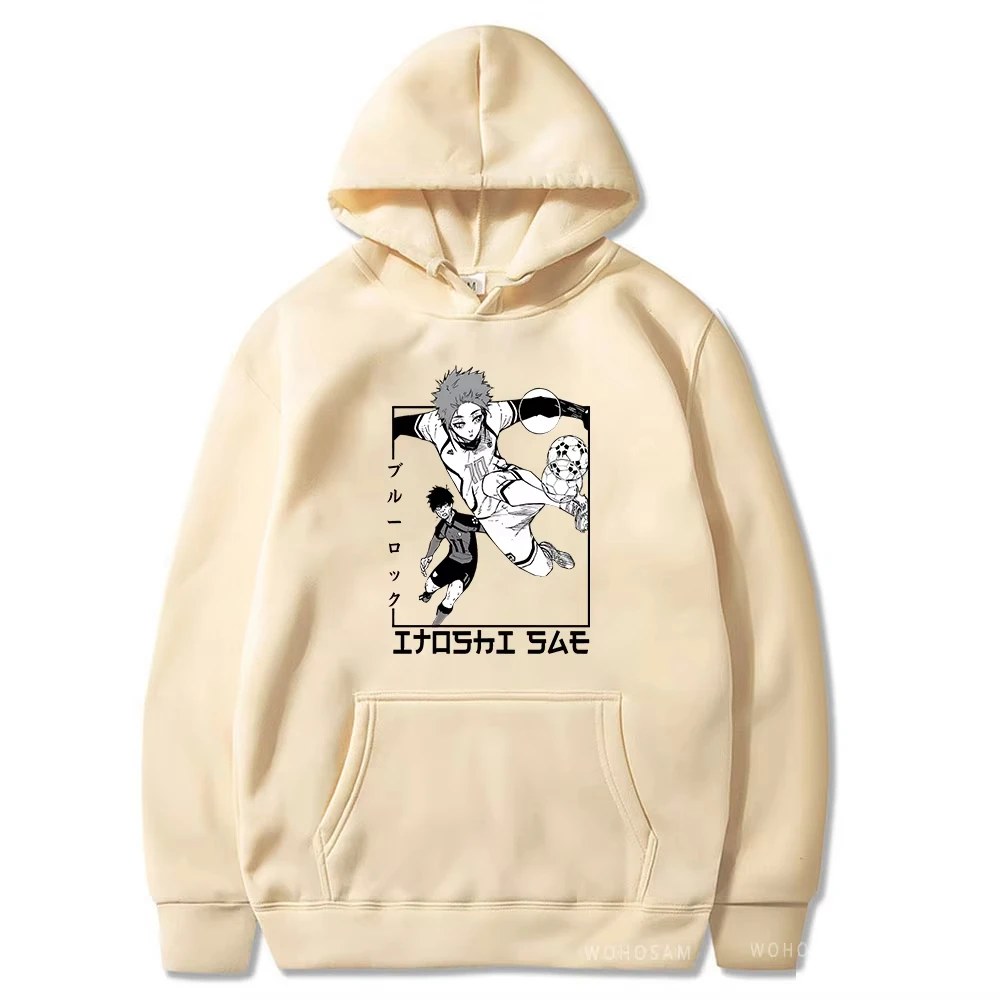 

Autumn Winter Long Sleeves Hooded Sweatshirts Manga BLUE LOCK Itoshi Sae Hoodies Men Women Casual Loose Anime Street Hoody