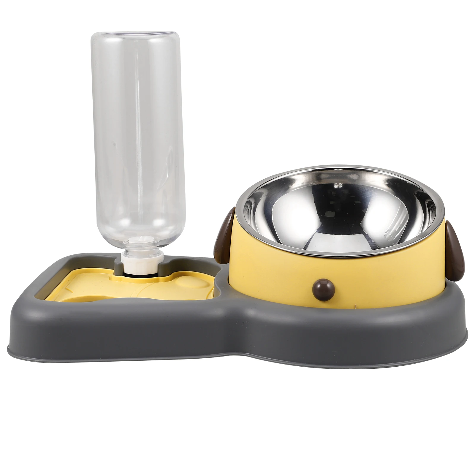 

Automatic Water Feeder Dog Bowl Cat Slow Feeder 500ml Yellow Pet Water Dispenser Anti Tip Easy Clean Stable Material