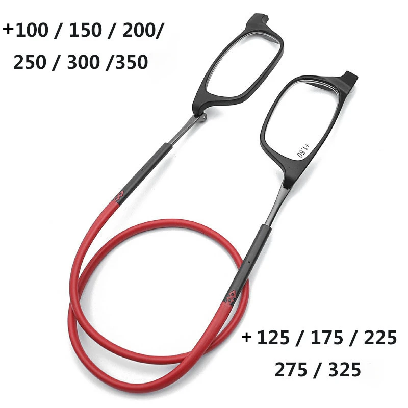 Portable Magnetic Reading Glasses for Men Reading Glasses with Magnet Hang on Neck Presbyopic Glasses Women