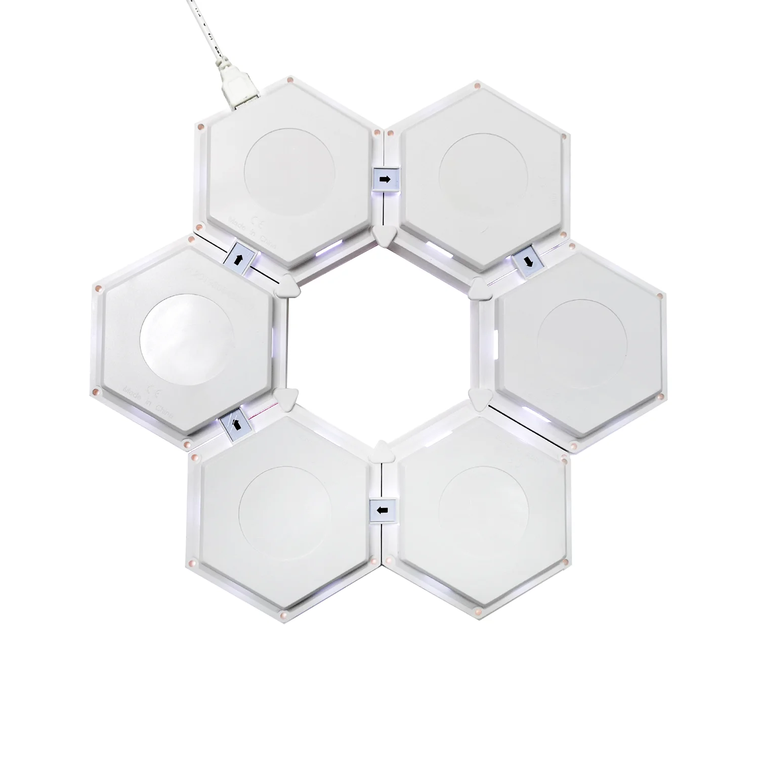 New Idea Wall DIY Led Honeycomb Single White Light Touch Sensitive Quantum Hexagon Light For Night