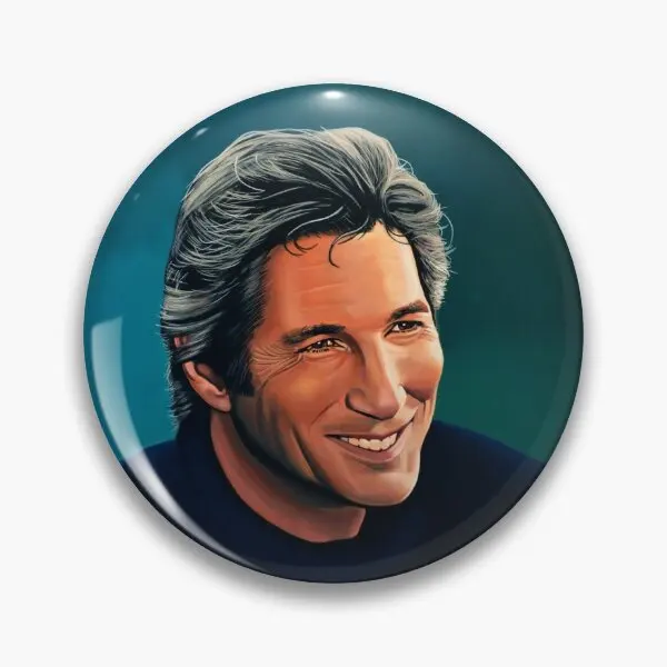 Richard Gere Painting  Soft Button Pin Hat Funny Clothes Decor Gift Creative Lapel Pin Fashion Cartoon Jewelry Badge Cute Brooch