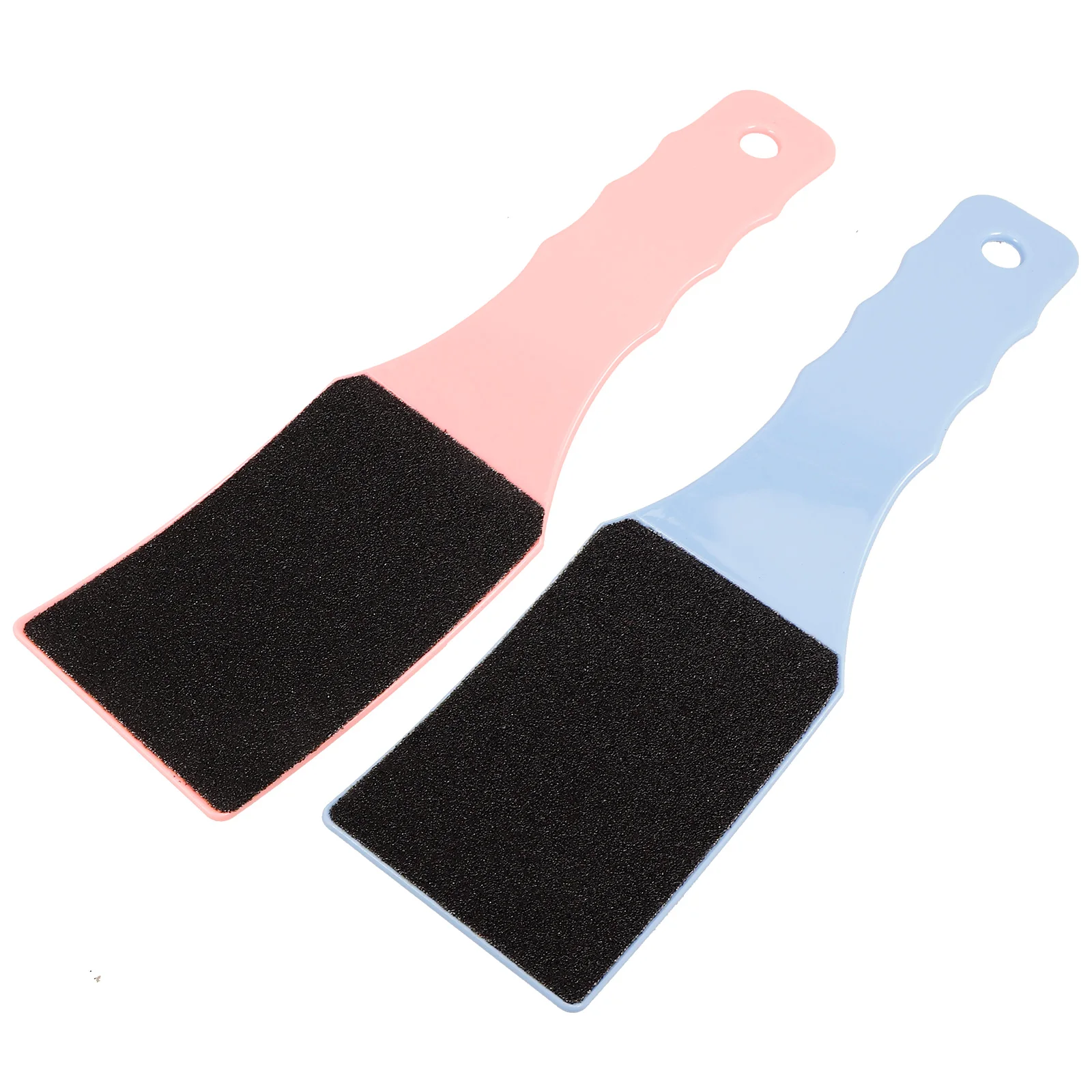 

2pcs Double Sided Plastic Dead Skin Remover Scrubber Exfoliating Feet Care Curved Handle Lightweight Wall Mounted Hand File