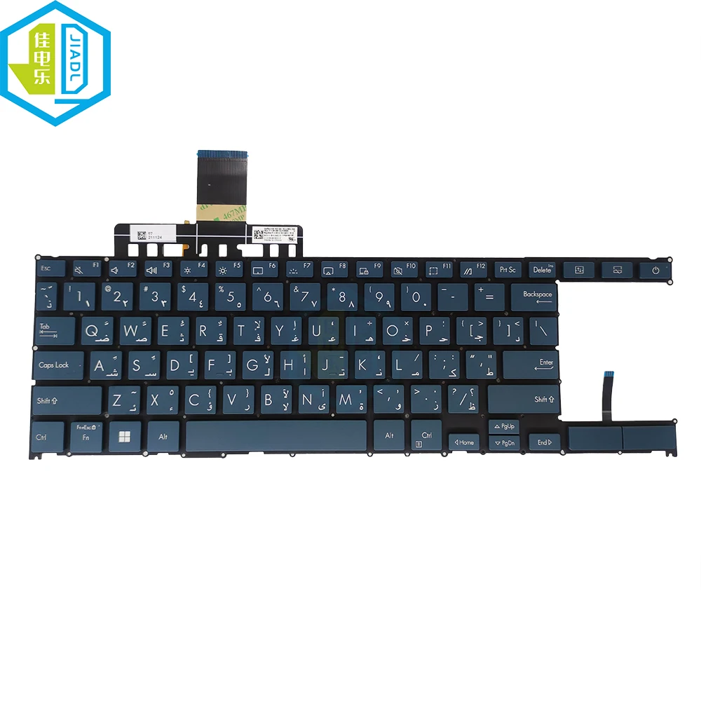 Imagem -06 - Teclado Retroiluminado para Asus Zenbook Duo 14 Teclas Azuis para Ux482 Ux482ea Ux482eg Ux482ear Ux482egr Árabe Eua Reino Unido