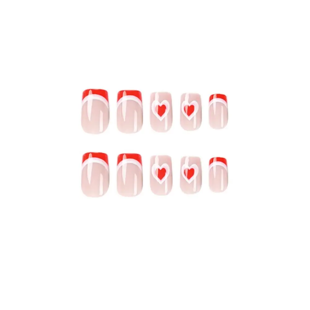 Destacável wearable manicure francês unhas falsas cabeça quadrada cobertura completa imprensa de unhas falsas em unhas femininas