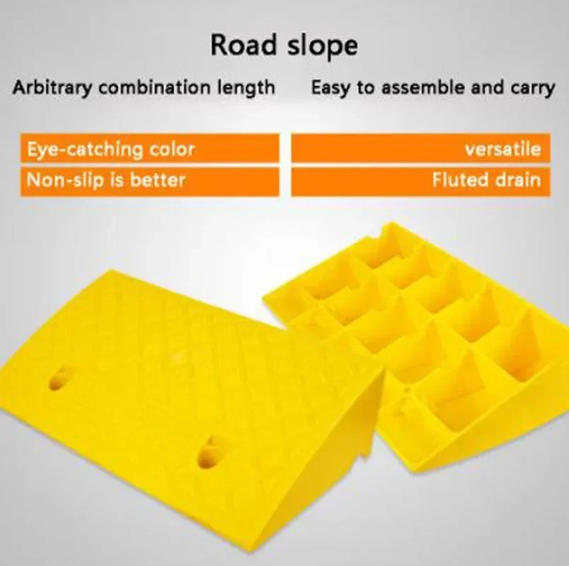 40*60*22cm Plastic PVC Road Slope Ramp Pad Portable Car Step Uphill Triangle Mat Curb Rubber