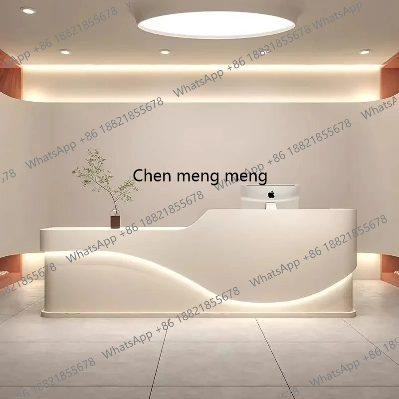 

cashier counter desk reception desk pulpit stand for church luxury beauty salon storage business Logo designer office furniture