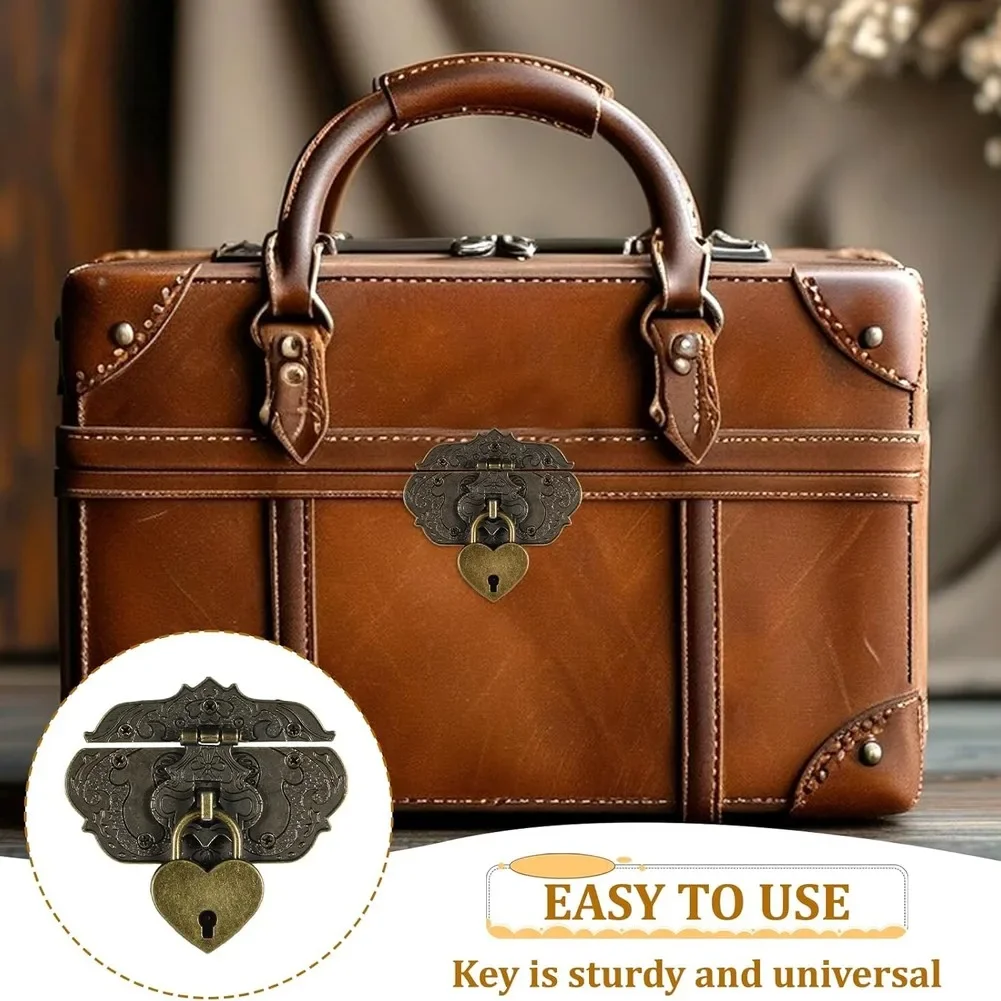 Vintage Hasp Bronze Zinc Alloy Lock Secure For Wooden Boxes Stylish Vintage Aesthetic Perfect For Home Storage