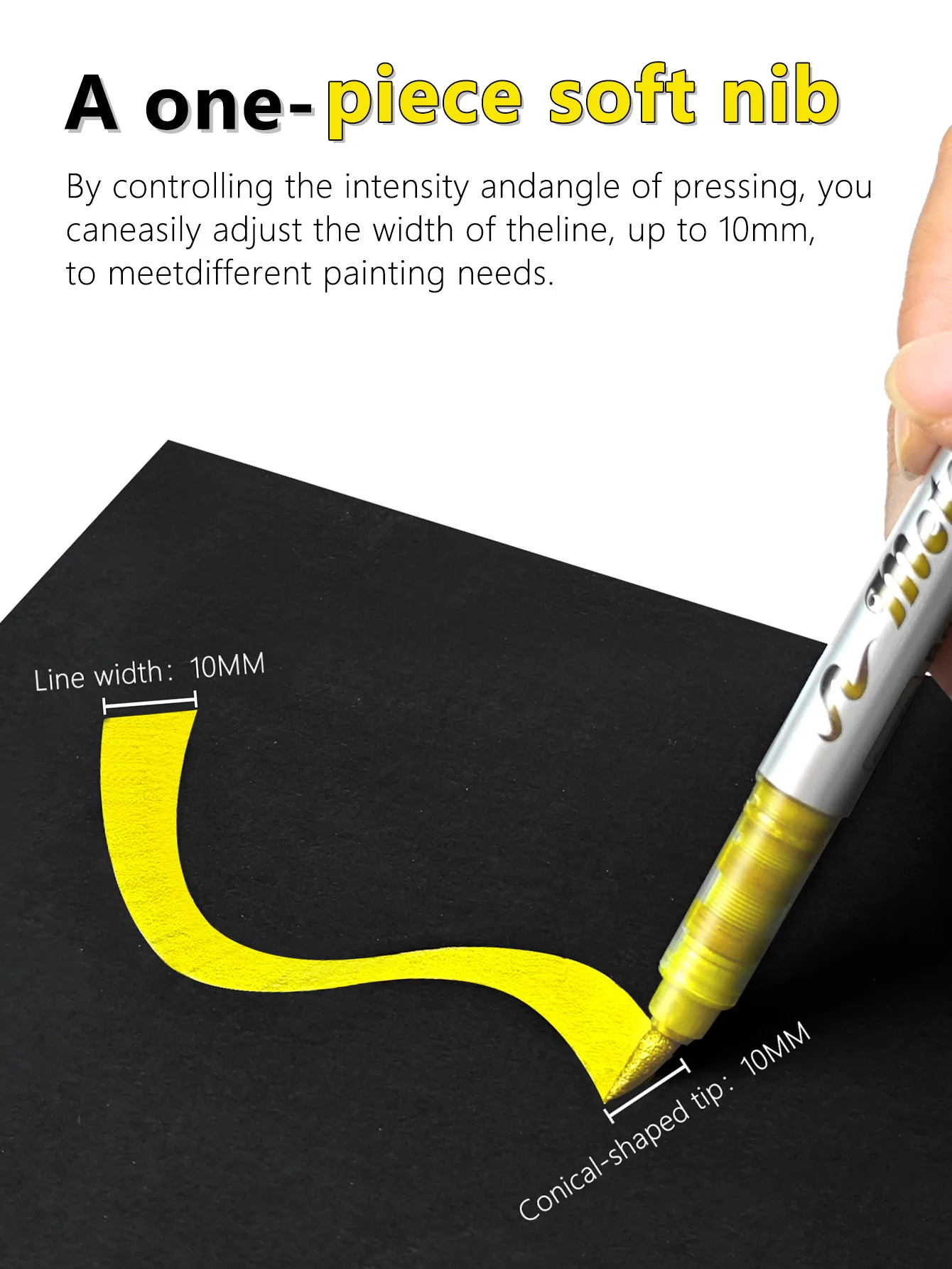 قلم تحديد معدني برأس ناعم سائل مستقيم مع 48 لونًا، فرشاة فنية جرافيتي غير شفافة وقابلة للتكديس