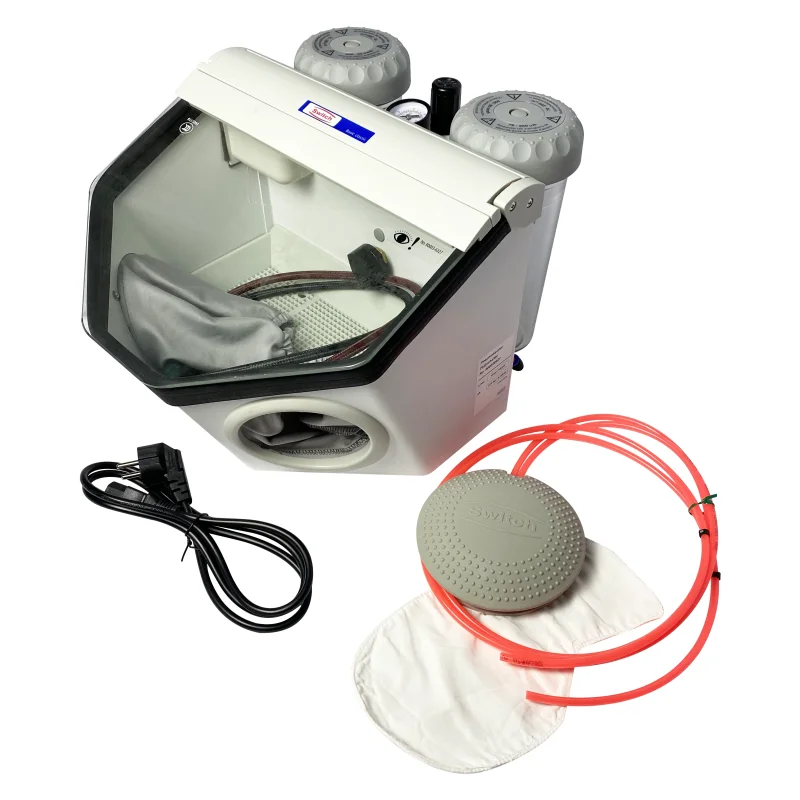 

Universal Sandblaster Abrasive Sandblast Cabinet Machine with drum sandblasting machine footpedal pneumatic pedal