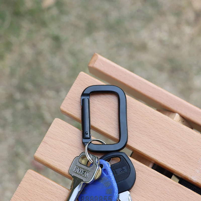 【New】1PC Square-Ring Carabiner Buckles Spring Carabiners Snap Hooks Clip Keychain Outdoor Backpack Pendant Buckles Camping Tools