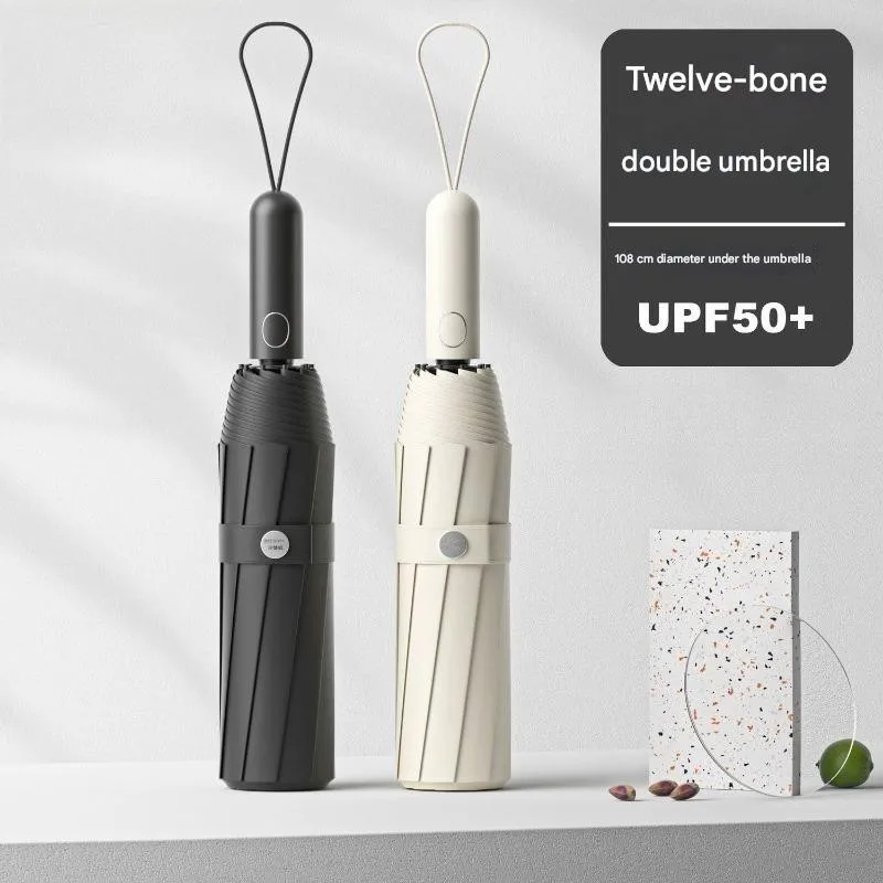 

Automatic Sun Umbrella Enlarged Size Reinforced Windproof Rainproof Dual-purpose UV-protective Sunshade Car-mounted Umbrella