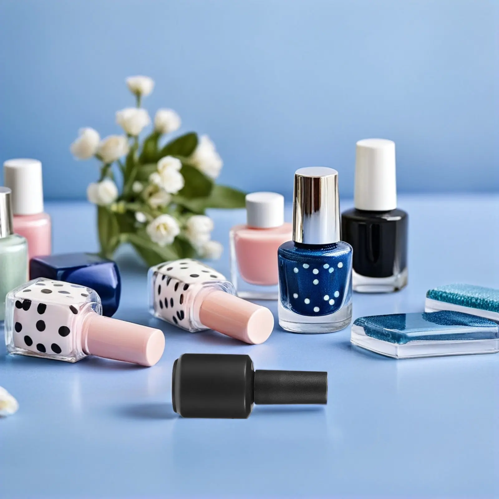 10Pcs Premium Glass Empty Nail Polish Bottles Leak-Proof Caps Reusable Nail Gel Containers for Travel DIY Manicure Essential Oil