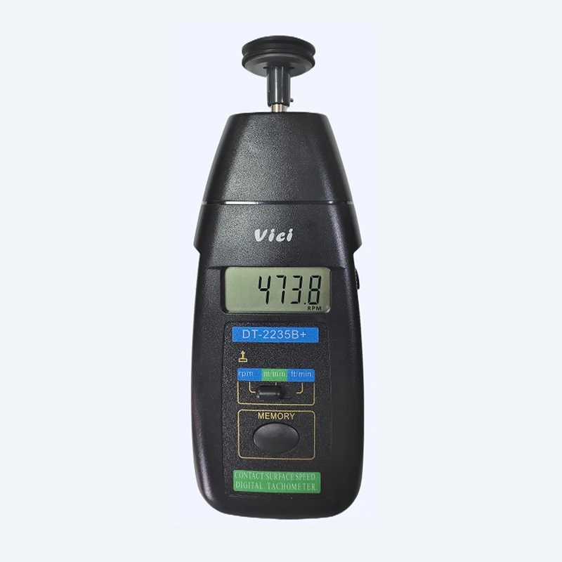 VICI Digital Contact Tachometer Auto Max Min Last Value LCD Contact Rotation Surface Long Speed Velocity Meter 0.05-1999.9m/min