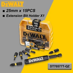 DEWALT 16PCS Original Screwdriver Bit Set 25mmX15PCS Torx/PH/PZ with Magnetic Extension Bit Holder DT70577T-QZ