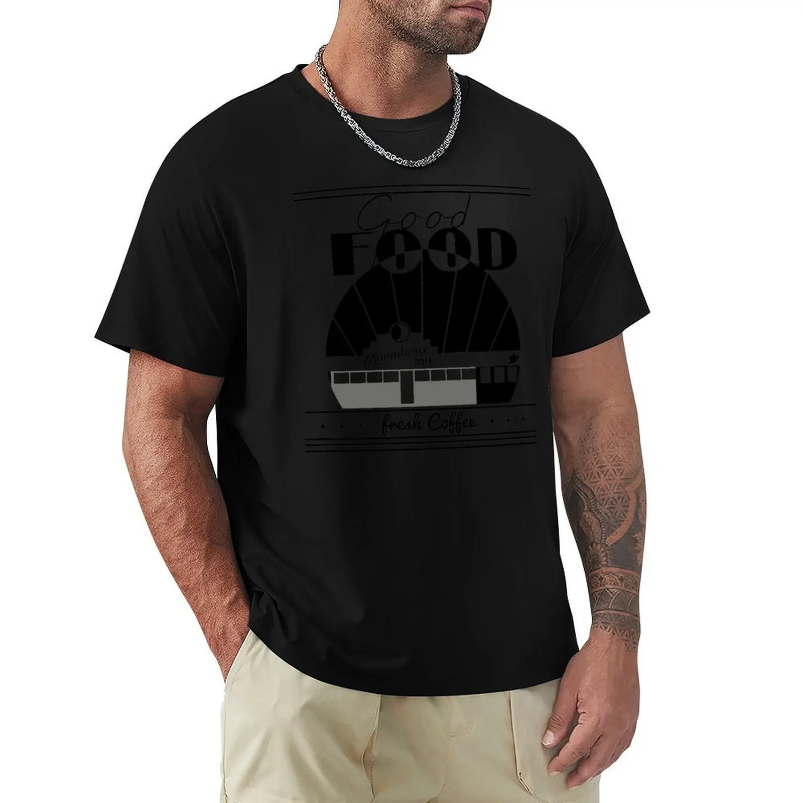 TICK BOOM GOOD FOOD MOONDANCE DINER FRESH COFFEE GIFT T-Shirt Outdoor Sports Short Sleeve Top