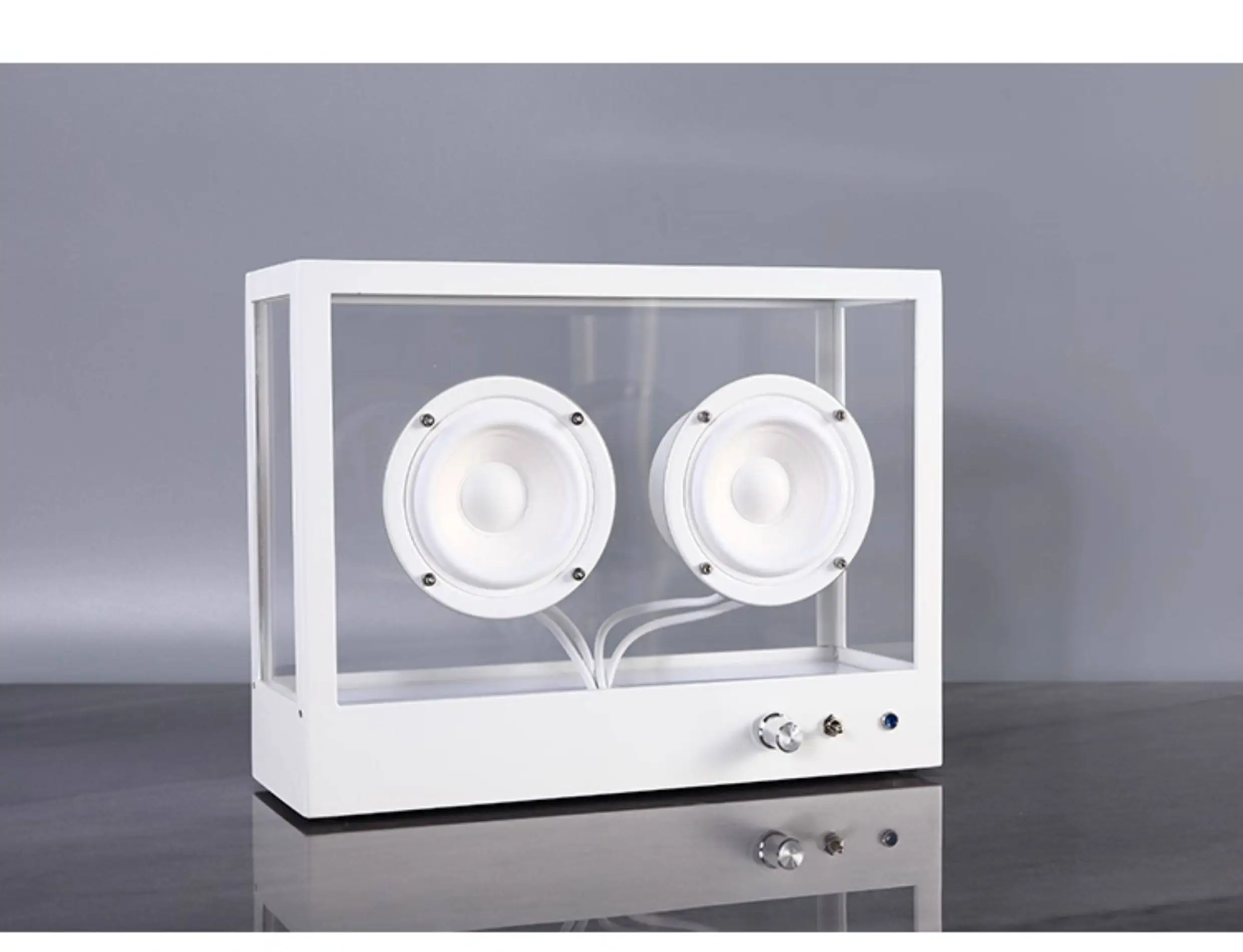 Transparent audio ornament, creative gift for e-sports room, Nordic white square acrylic Bluetooth speaker in living room