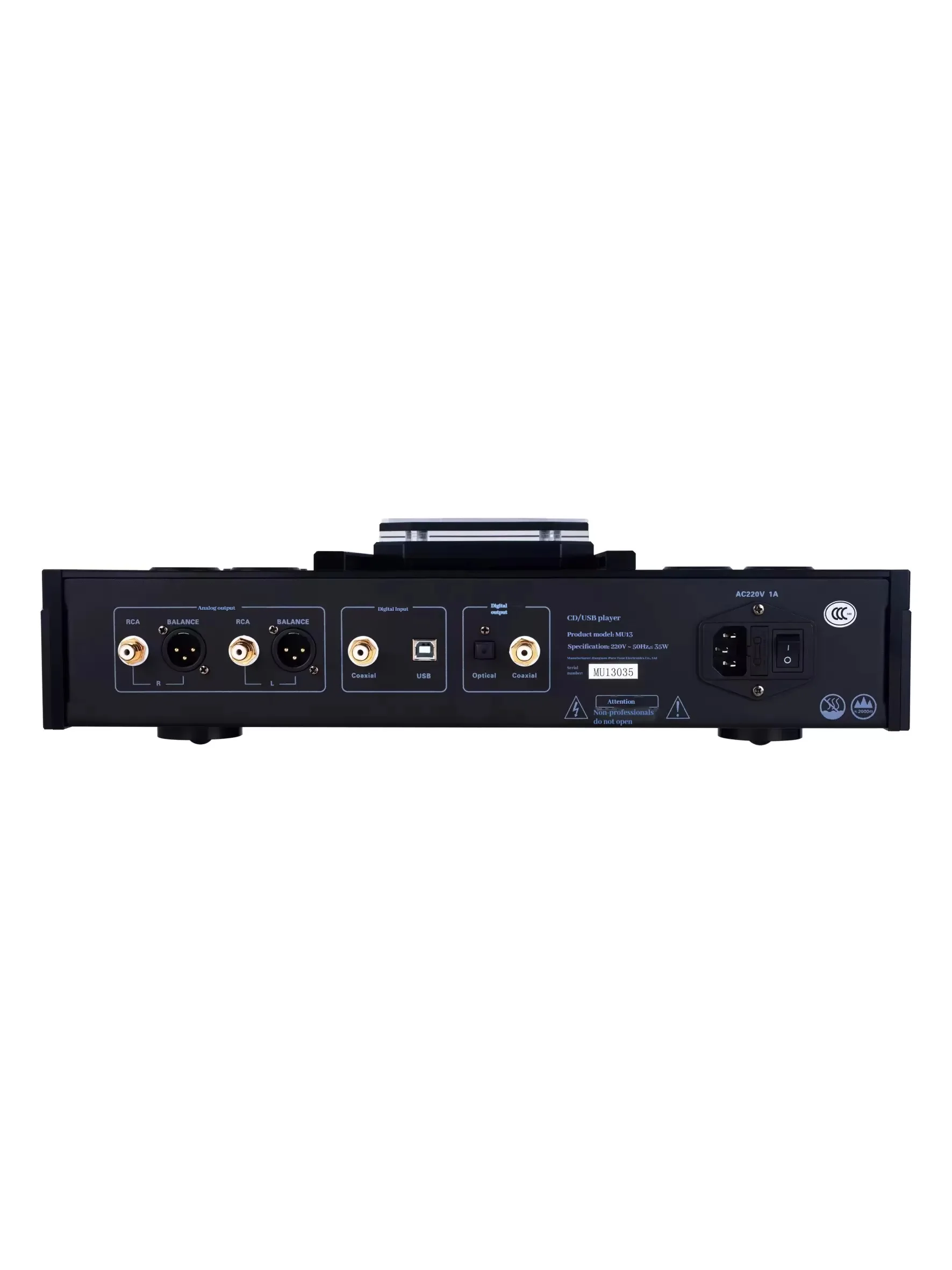 Musicnote CD-MU13Pro Fever Tube CD Player, Tube, Balanced Output, Coaxial Input DAC, Home Audio,ES9038Q2M Decoder Chip,Bluetooth