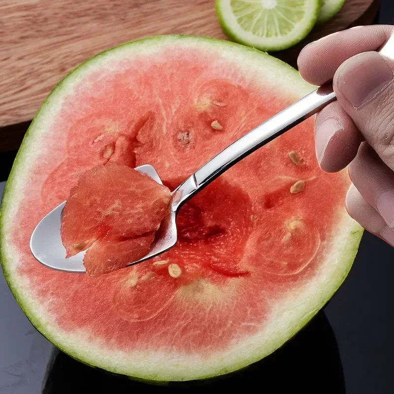 Wholesale Stainless Steel Shovel Spoon Creative Tea Coffee Spoons Cream Dessert Watermelon Scoops Home Tableware Cutlery Sets