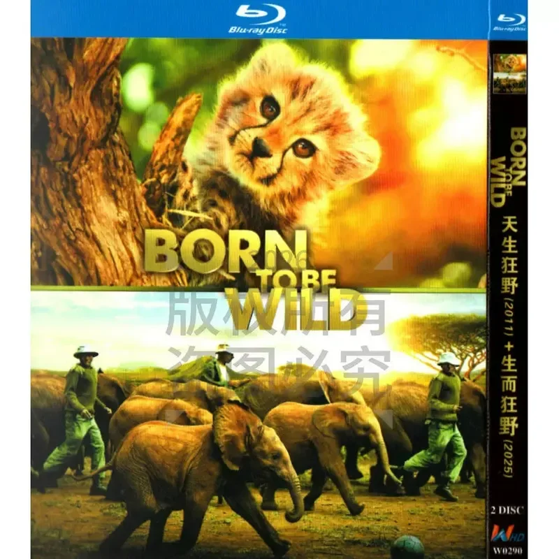 American natural biology documentary, born wild + born wild high definition BD Blu-ray 2 disc