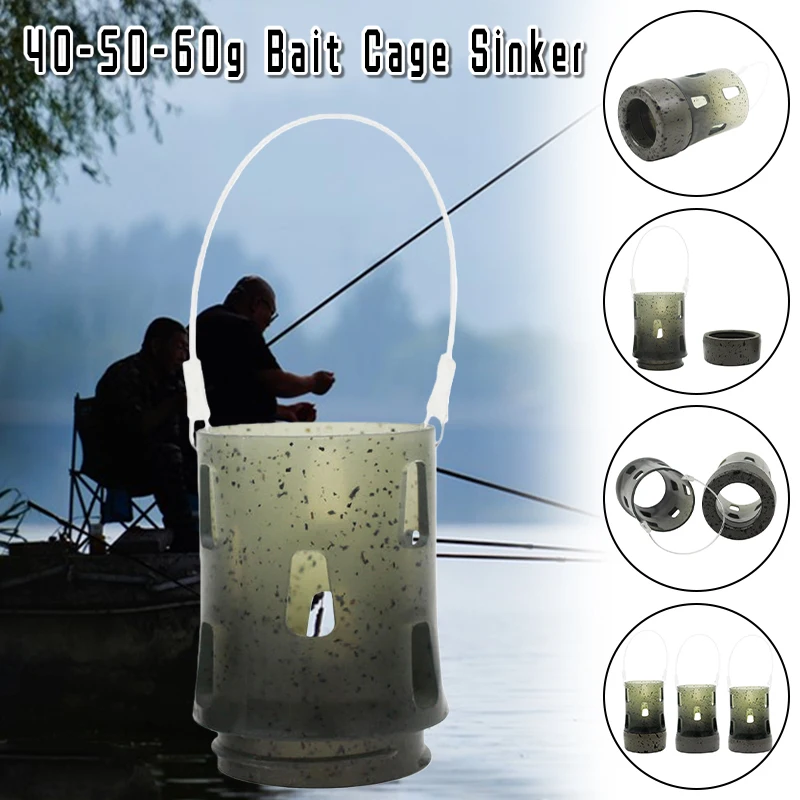 

Bait Cage Sinker Feeder with Weight 40G 50G 60G Metal Fish Attractor Basket for River Sea Carp Fishing Tackle Outdoor