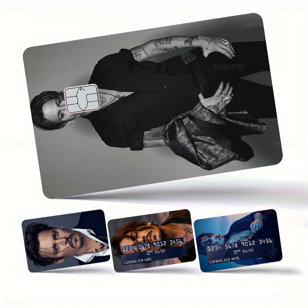 Jack Sparrow Actor Johnny Depp Fashion Matte Gold Silver Black Matte Film Skin Sticker Tape For Bank Credit Debit Card