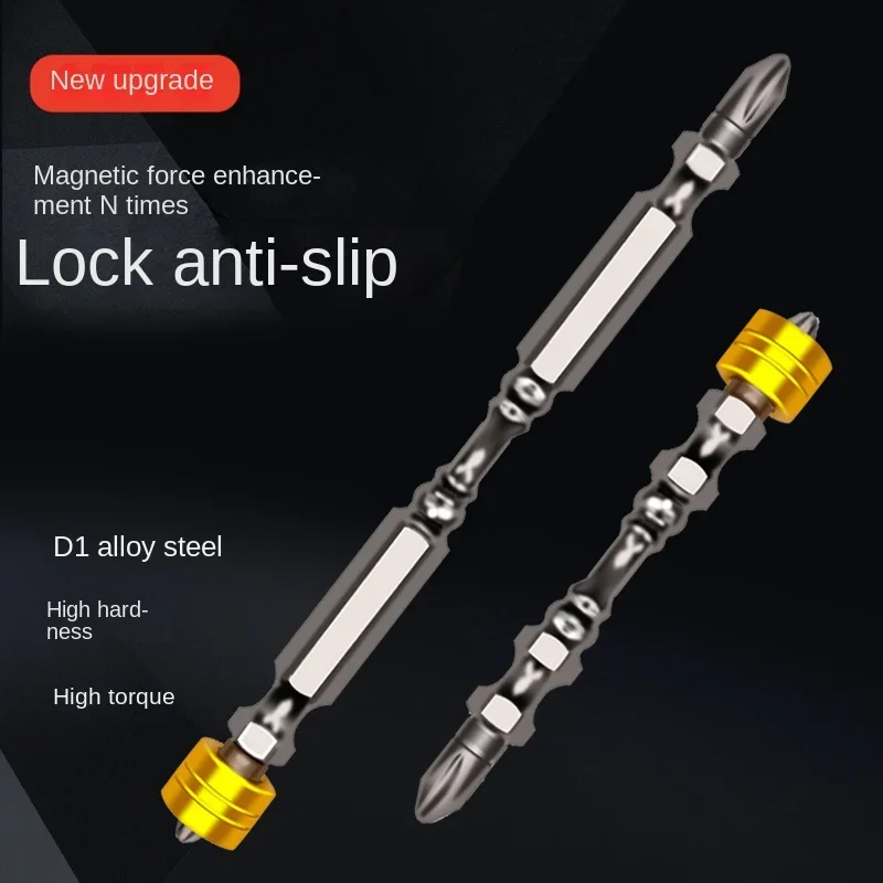 LINBON obeng listrik 6.35MM, kepala obeng magnetik S2 paduan Anti selip kepala cincin Hex magnetik peralatan tangan