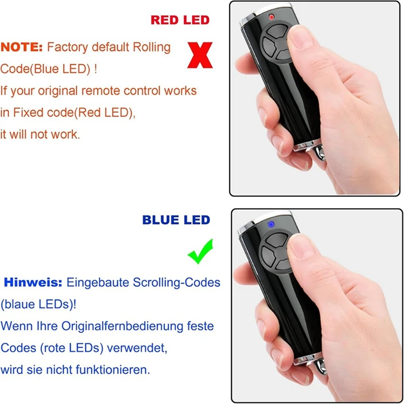 Abridor de porta de garagem Best-5Pcs 868Mhz para HORMANN HSE4-868-BS HSE2-868-BS HS5-868-BS HS4-868-BS Controle remoto de portão