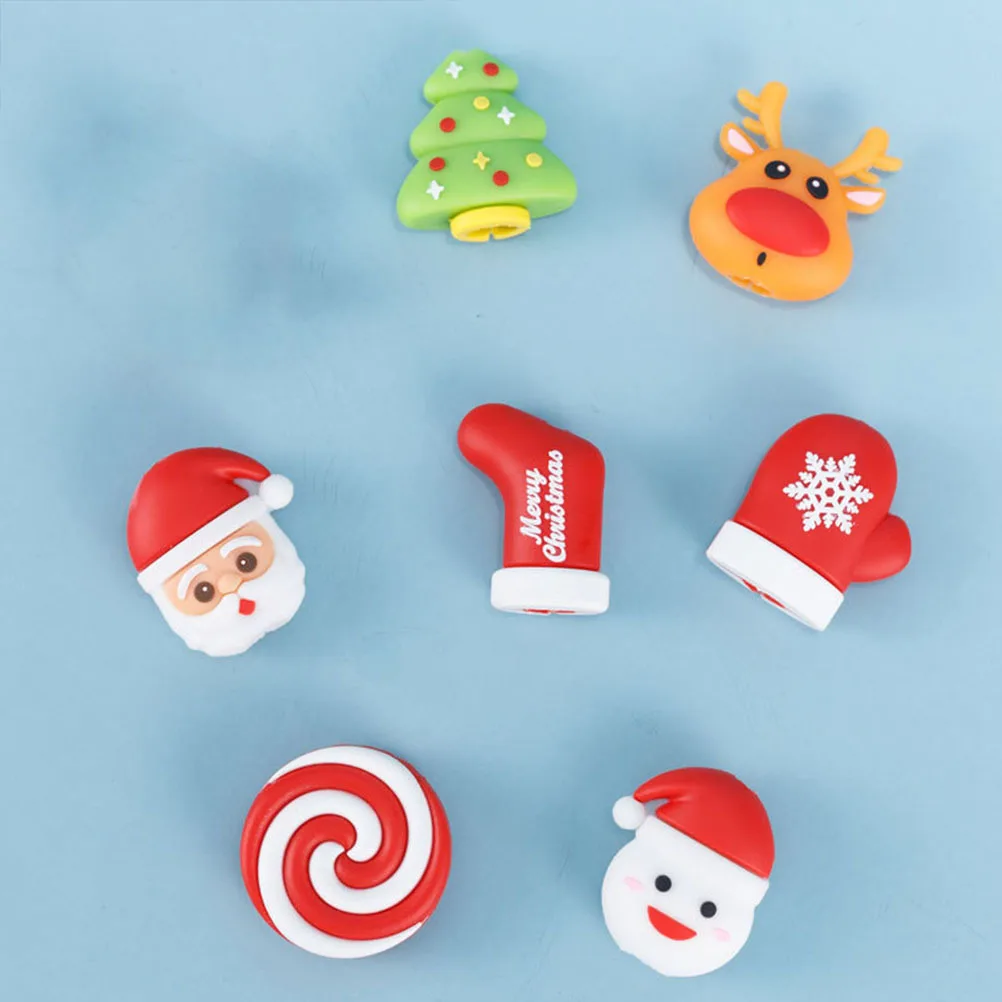 

4Pcs Data Cable Protector Christmas Sleeve Colorful Cartoon USB Cord Protector Cable Winder Saver for Phone Accessory