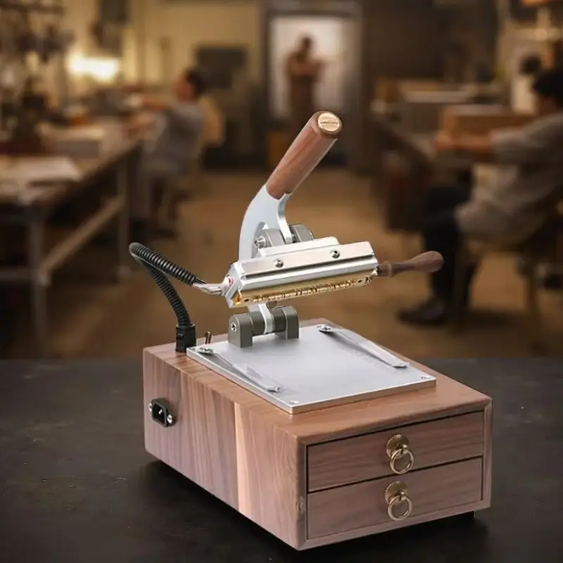 Manual Digital Control Leather Hot Foil Stamping Machine Heat Press Embossing Machine with Copper Mould Alphabet Letter Number