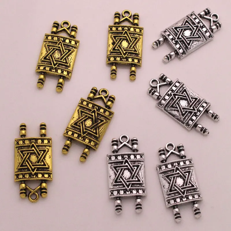 

Sefer torah scroll star of David jewish charm 4 pcs/lot