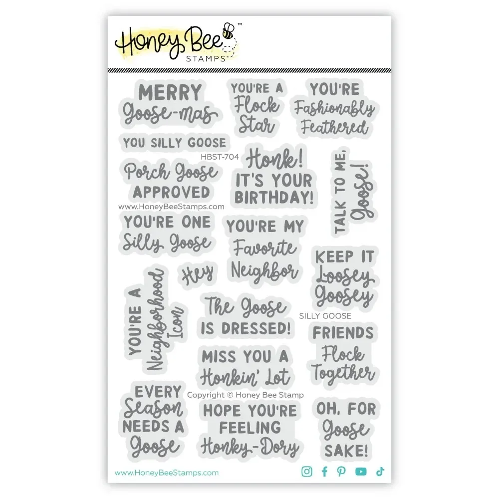 Silly Goose Stamp Set and Coordinating Honey Cuts Bundle Scrapbook Diary Decoration Stencil Embossing Template DIY Greeting Card