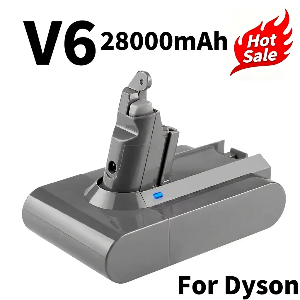 For Dyson V6 Replacement Battery 21.6V 28000mAh Fluffy Animal Absolute SV03 SV04 SV09 V6 DC62 DC59 DC58 Cordless Vacuum Cleaner